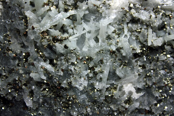 Cubic Pyrite Crystals on Quartz from the Rhodope Mountains, Bulgaria

