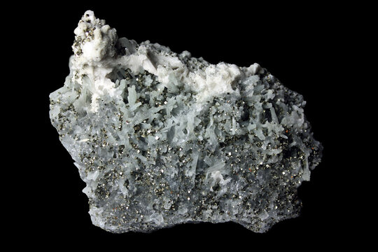 Cubic Pyrite Crystals on Quartz from the Rhodope Mountains, Bulgaria
