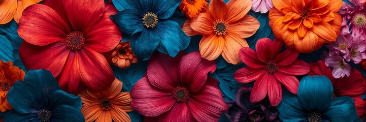Vibrant floral burst in bold colors