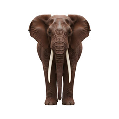 Fototapeta premium Hyper-Realistic African Forest Elephant PNG – Detailed Elephant with Wrinkled Skin and Ivory Tusks