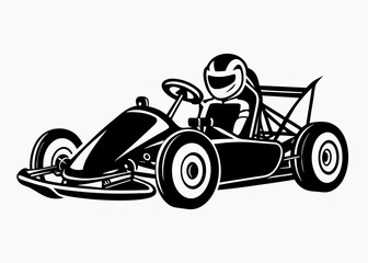 Obraz premium Go-Kart Vector Illustration | Racing Vehicle Design for Motorsport and Entertainment