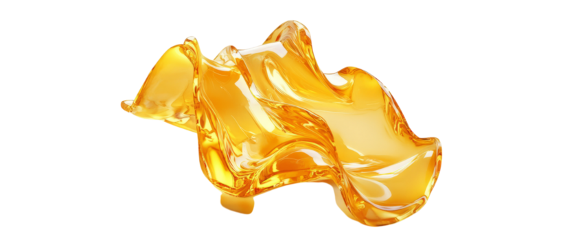 Glossy Orange Gel Texture with Flowing and Swirling Shapes