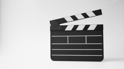 Obraz premium Classic black clapperboard ready for action, signaling the start of your next film project.