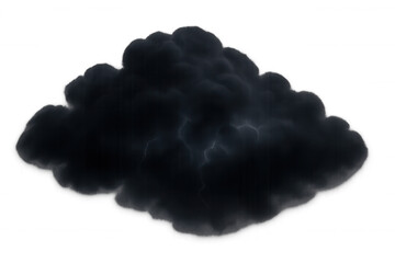 Dark storm cloud with lightning inside, representing bad weather, climate change, danger, and challenging situations