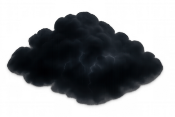 Dark storm cloud with lightning inside, representing bad weather, climate change, danger, and challenging situations