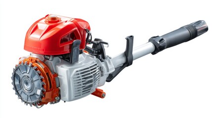 Fototapeta premium a powerful chainsaw with an attached engine. this equipment is designed for heavy duty cutting tasks in forestry and construction