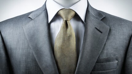 a man in a suit, with a focus on his necktie. the tie is detailed with a pattern that resembles a barcode