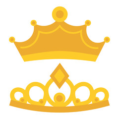 king and queen crown illustrations - prince and princess