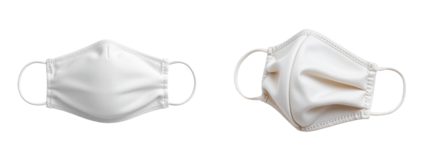 White Fabric Face Mask on Isolated Background for Health Safety Use