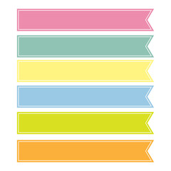 Set of colored ribbons for planners and diaries