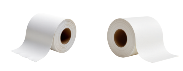 Two Rolls of Blank White Paper on a Bright Background for Printing