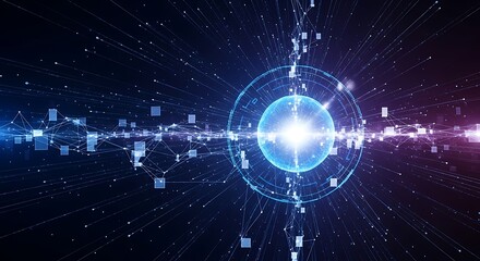 Obraz premium Digital Network Connection Technology.