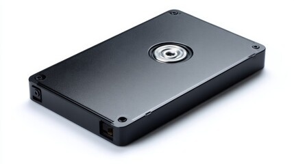an external hard drive with a usb cable. it is a product photo showcasing the device for potential buyers or users