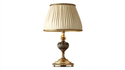 a stylish table lamp with a classic design, featuring an elegant glass shade, is presented in a neutral background