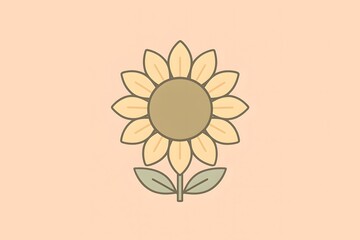 A cheerful sunflower against a soft backdrop, painted in delicate pastel shades, offering a fresh and bright composition.