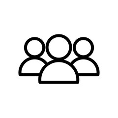 Simple Outline Style People Group Symbol Illustration User Interface Icon