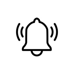 Simple Outline Notification Bell Alert Sign Shape Icon Symbol Graphic