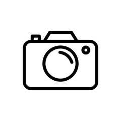 Minimalist Line Art Camera Icon, Photography Equipment and Device