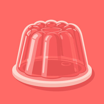 Illustration of a Red Jello Mold Dessert.