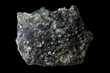 Sphalerite and Needle Quartz Crystals on Galena from the Rhodope Mountains, Bulgaria
