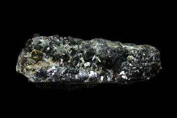 Sphalerite and Needle Quartz Crystals on Galena from the Rhodope Mountains, Bulgaria
