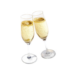 Elegant Champagne Flutes with Sparkling Bubbles for Celebration or Toasting on Special Occasions