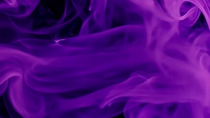 A dramatic and artistic video of vibrant purple liquid smoke or ink dispersing and swirling gracefully on a black background, perfect for a mysterious and fluid overlay - Powered by Adobe
