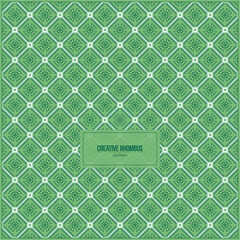 creative rhombus pattern with unique shape and dominant green colors