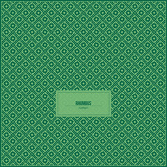 simple pattern of green rhombus line with unique ornament inside