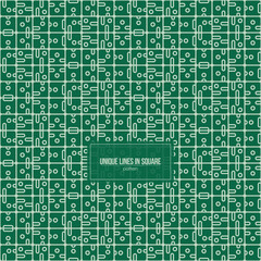 unique lines in square pattern with monochrome green style