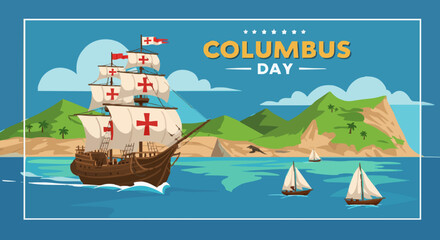 Fototapeta premium Columbus day, patriotic