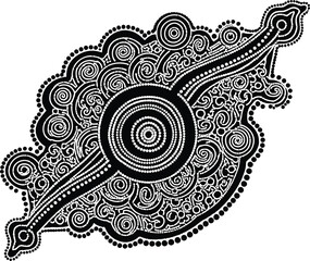Abstract indigenous australian dot painting art pattern aboriginal culture inspired design vector