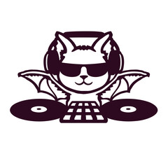 Cool Bat DJ Sunglasses Headphones Halloween Music Mixer