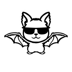 Cool Cute Bat Wearing Sunglasses Halloween Adorable Funny