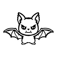 Evil Bat Cool Smile Halloween Mean Funny Cartoon