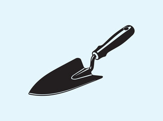 Minimalist Hand Trowel Silhouette Representing Gardening and Cultivation
