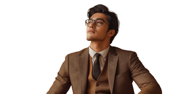 Asian man in business attire isolated on background