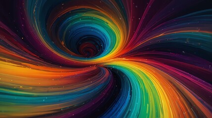 Fototapeta premium Abstract rainbow vortex with vibrant colors and swirling energy, digital art.