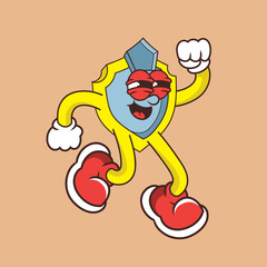 Retro character design from shield dance