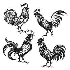 rooster and hen