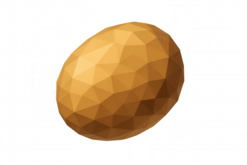 Golden low poly egg representing wealth, investment, success, and prosperity, on a transparent background