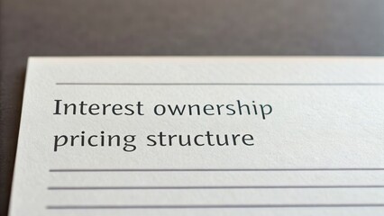 agreement owner management interest concept. Document featuring terms related to pricing structure and ownership.