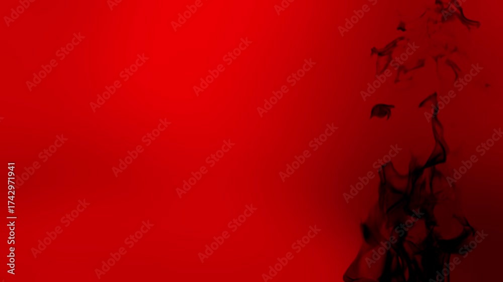 Wall mural black flaming tendrils red flicker 4k loop features black flames licking up against a red flickering