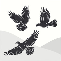 dove with wings vector