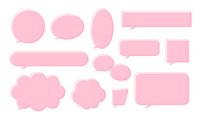 ピンクの吹き出しセット