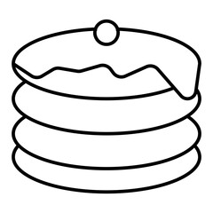 stack of pancake line icon with editable stroke