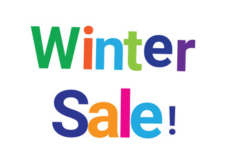 Colorful Winter Sale Typography Vector Design