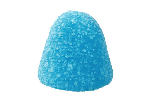 Blue sugar-coated gumdrop candy on transparent background