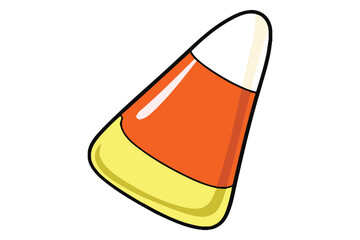 Minimalist candy corn with triangular form simple isolate outline design