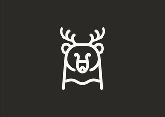 A line art logo of a bear with antlers, symbolizing strength, uniqueness, and resilience